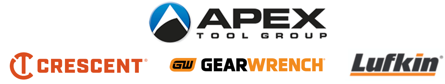 apex tool group logo with cresent gearwrench and lufkin